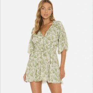 Misa Los Angeles Women's Seven Dress in Veranda Abstract Green XS